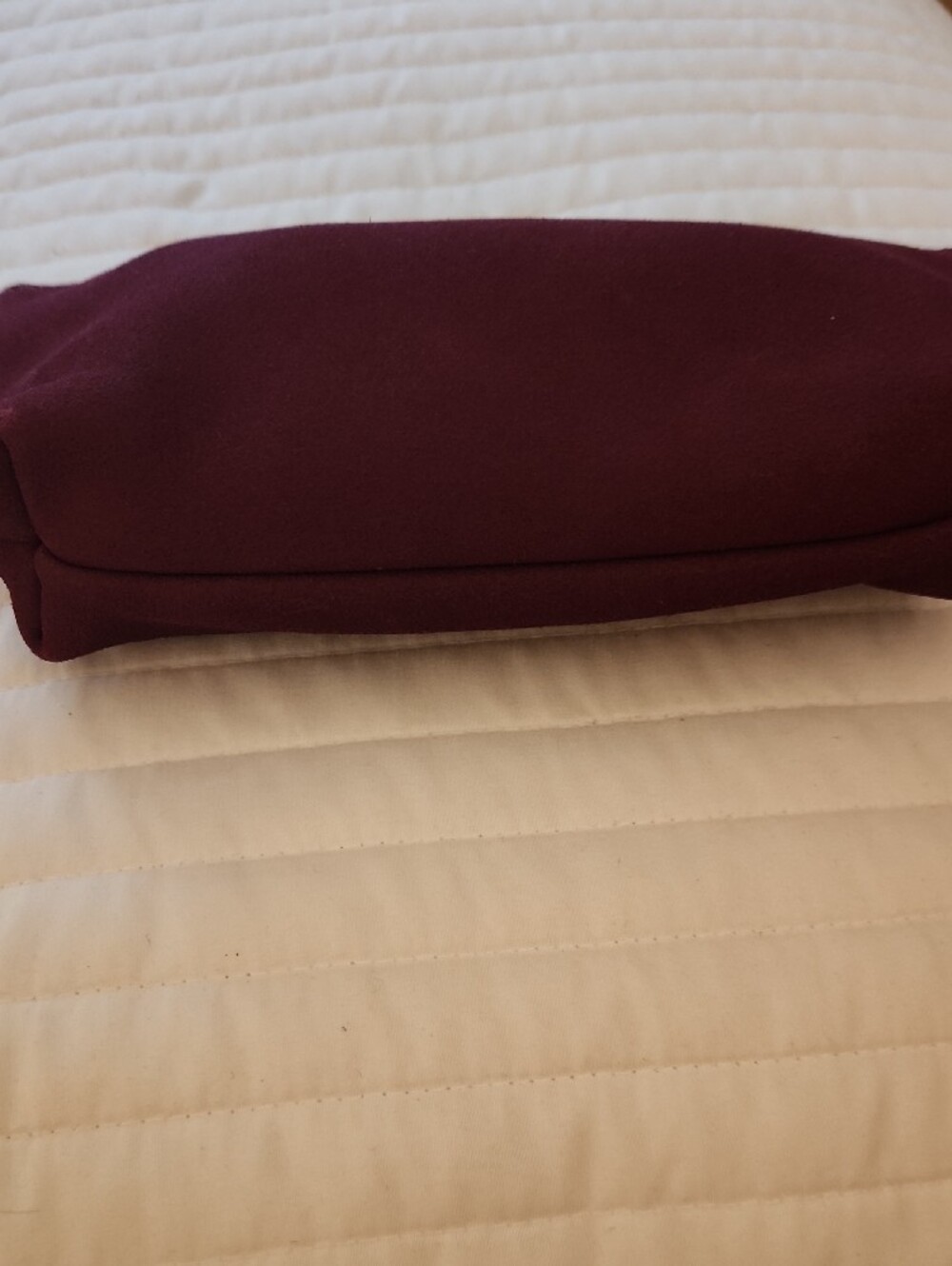 Portland Leather Women's Burgundy Suede Utility Pouch In SuperBloom color. - Picture 5 of 6
